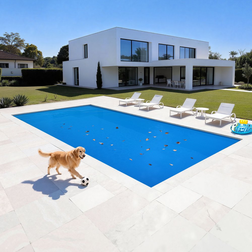 VEVOR Solar Pool Cover, 36 x 18 ft Rectangle Pool Bubble Cover, 8 Mil Pools Solar Blanket with Bubble & PE Material, Daytime Heat Absorption, Nighttime Heat Retention, Heat Retaining Solars Covers, Blue