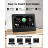 VEVOR 7-in-1 Wi-Fi Weather Station, 7-Inch TFT Display, Wireless Solar Powered Outdoor Sensor, Rain Gauge, Indoor Outdoor for Weather Forecast, Wind Speed Direction, Temperature, Humidity, Rainfall