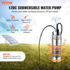 VEVOR Solar Water Pump, 12V DC 120W Submersible Deep Well Pump, Max Flow 3.2 GPM, Max Head 230 ft, Max Submersion 98.4 ft, Solar Powered Water Pump for Well