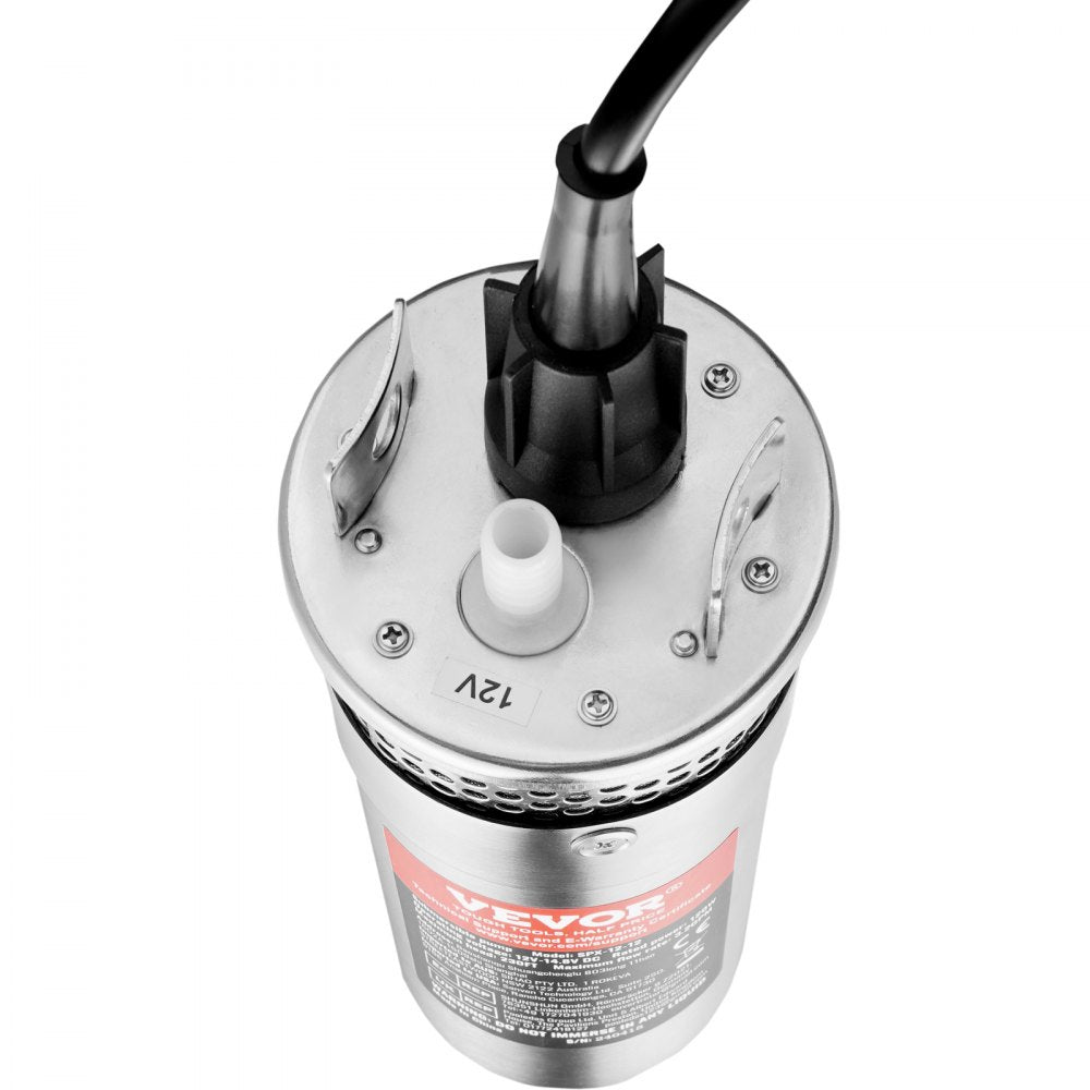 VEVOR Solar Water Pump, 12V DC 120W Submersible Deep Well Pump, Max Flow 3.2 GPM, Max Head 230 ft, Max Submersion 98.4 ft, Solar Powered Water Pump for Well