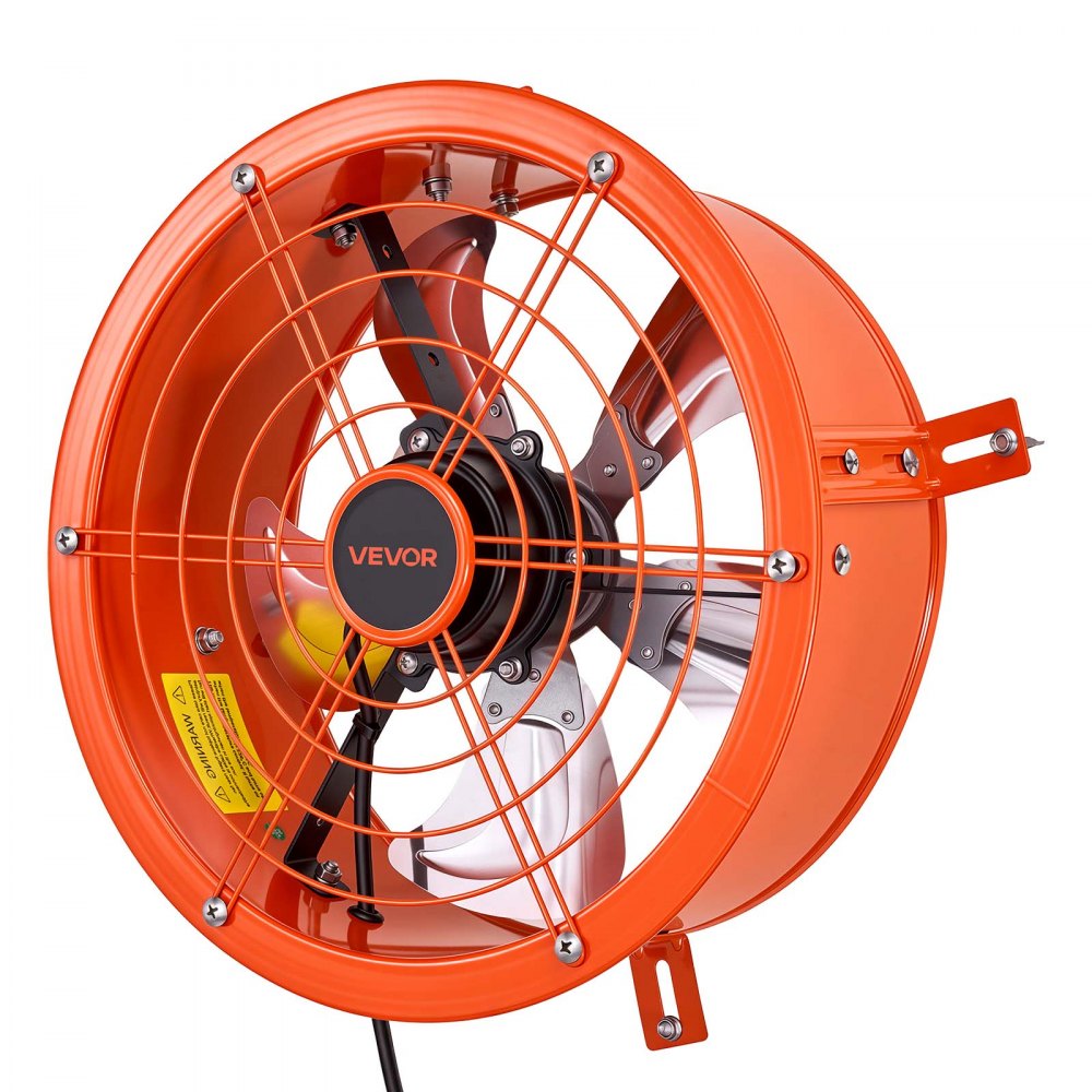 VEVOR Gable Mount Fan, 12 inch Solar Attic Vent Exhaust Fan Carbon Steel, 900 CFM Cooling and Ventilation for Roof, Greenhouse, Garage, Shop, Small Spaces, with Thermostat and Power Adapter, Orange