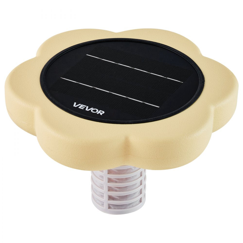 VEVOR Solar Pool Ionizer, Petal Copper Pool Ionizer Up to 45000 Gal, Floating Automatic Water Cleaner and Purifier, Chlorine Free Water, with Copper Anode, Spring, Brush and Filter for Pools & Spas