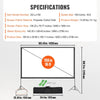 VEVOR Projector Screen with Stand, 150 inch 16:9 4K 1080 HD Outdoor Movie Screen with Stand, Wrinkle-Free Projection Screen with Tripods and Carry Bag, for Home Theater Cinema Backyard Movie Night