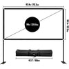 VEVOR Outdoor Movie Screen with Stand, 90\" Portable Movie Screen, 16:9 HD Wide Angle Outdoor Projector Screen, Front & Rear Projection, with Storage Bag & Stand for Office Home Theater Outdoor Indoor