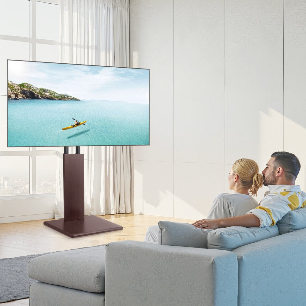 VEVOR Universal TV Stand, Table Top TV Stand for 32-70 inch Screens, Swivel and Height Adjustable TV Mount Stand Holds up to 99 lbs with Power Strip, for Living Room, Bedroom, MAX VESA 600 x 400 mm