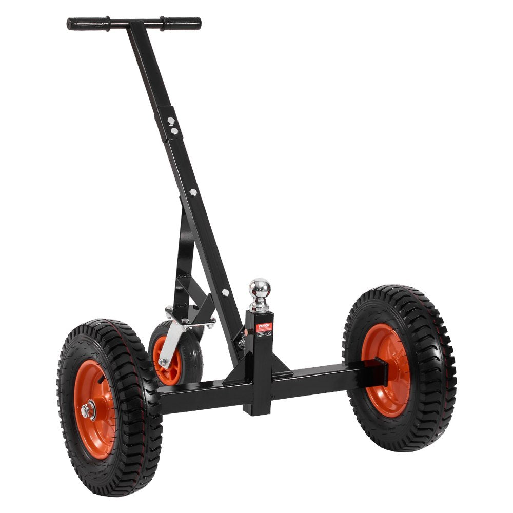 VEVOR Trailer Dolly, 1200lbs Tongue Weight Capacity, Carbon Steel Trailer Mover with 2 inch Ball, 15.2 inch Pneumatic Tires, Portable Tow Dolly for Moving RV Trailer