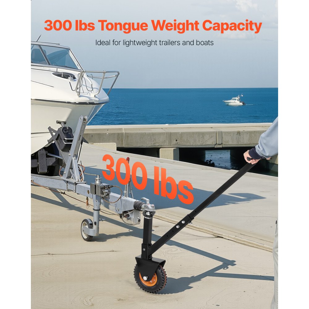 VEVOR Trailer Dolly, 300lbs Tongue Weight Capacity, 16.5 inch and 22 inch Height Adjustable Trailer Dolly, with 1-7/8 inch and 2 inch Balls, 8.5 inch Pneumatic Rubber Tire, for Moving RV Trailer