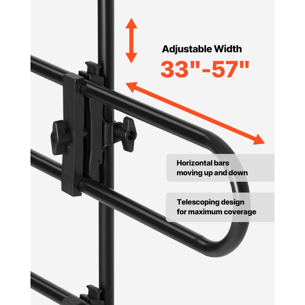 VEVOR Dog Car Barrier, Adjustable Universal-Fit Vehicle Pet Barrier for Cars, Trucks and SUVs, Easy to Install Dog Car Gate - Strong Metal Tubing Gate Divider, Keeps Pets off Passenger Seats, Black