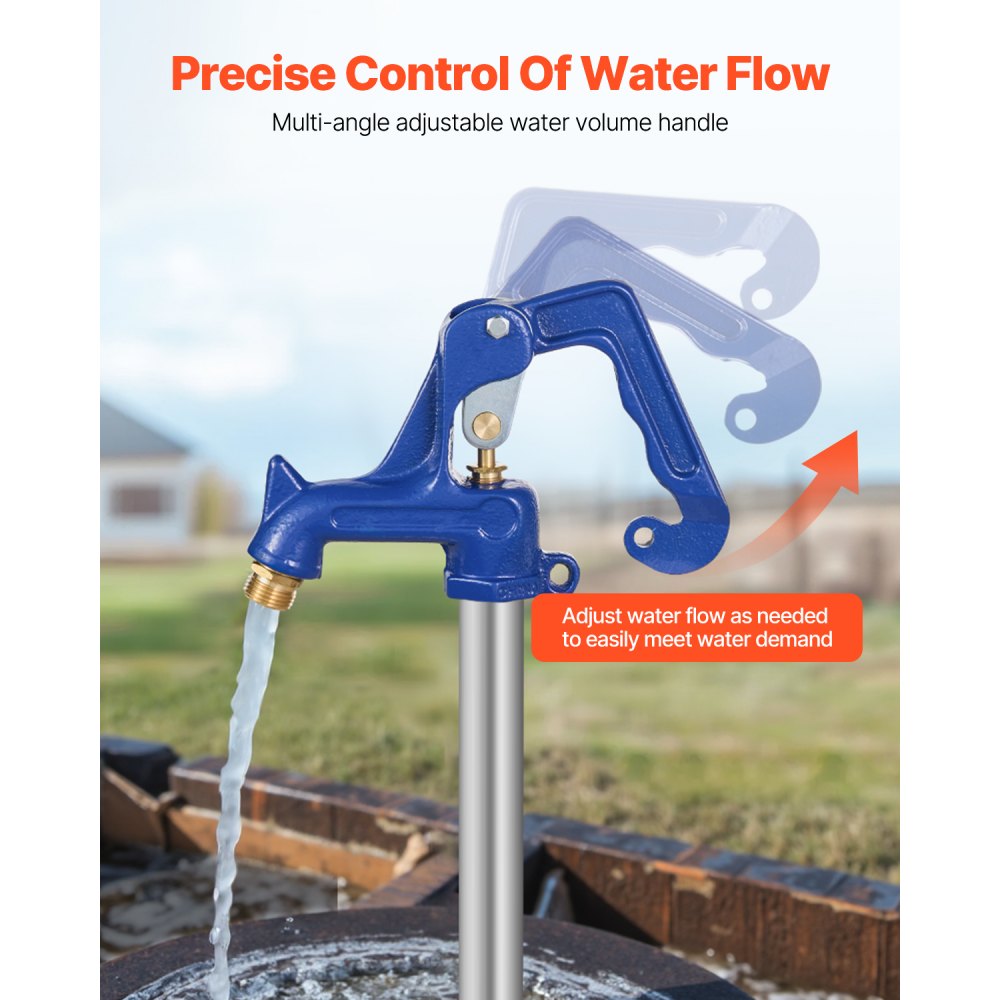 VEVOR Frost Free Outdoor Faucet, Freeze Proof Yard Hydrant Complete Head Assembly, with 1" NPT Galvanized Pipe Thread & 3/4" Hose Connection for Yard, Garden, Pasture Irrigation (Pipe Not Included)