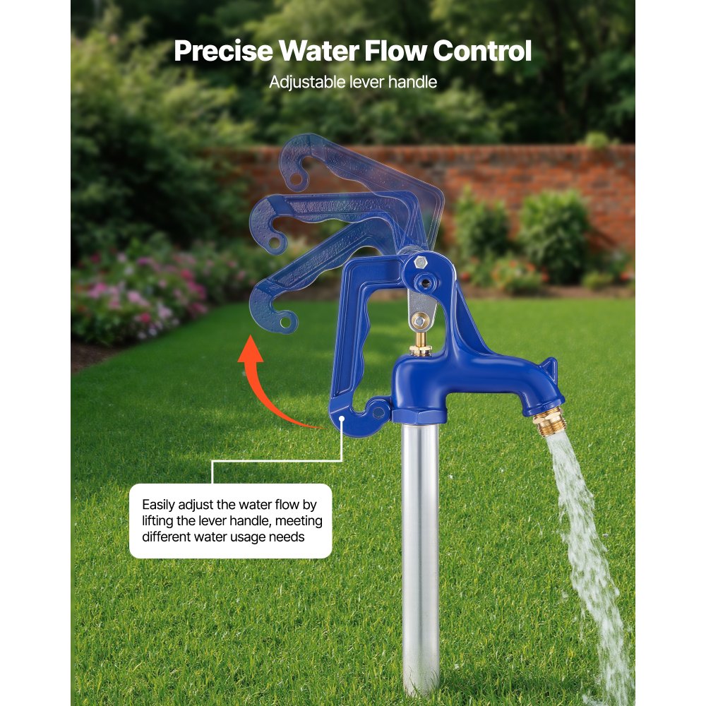VEVOR Frost Proof Yard Hydrant, 3.22FT Freeze-Proof Outdoor Faucet with 12" Bury Depth, 3/4" NPT Pipe Connection & 3/4" NH Hose Coupling, No Lead Freezeless Hydrant for Yard Garden Farm Irrigation