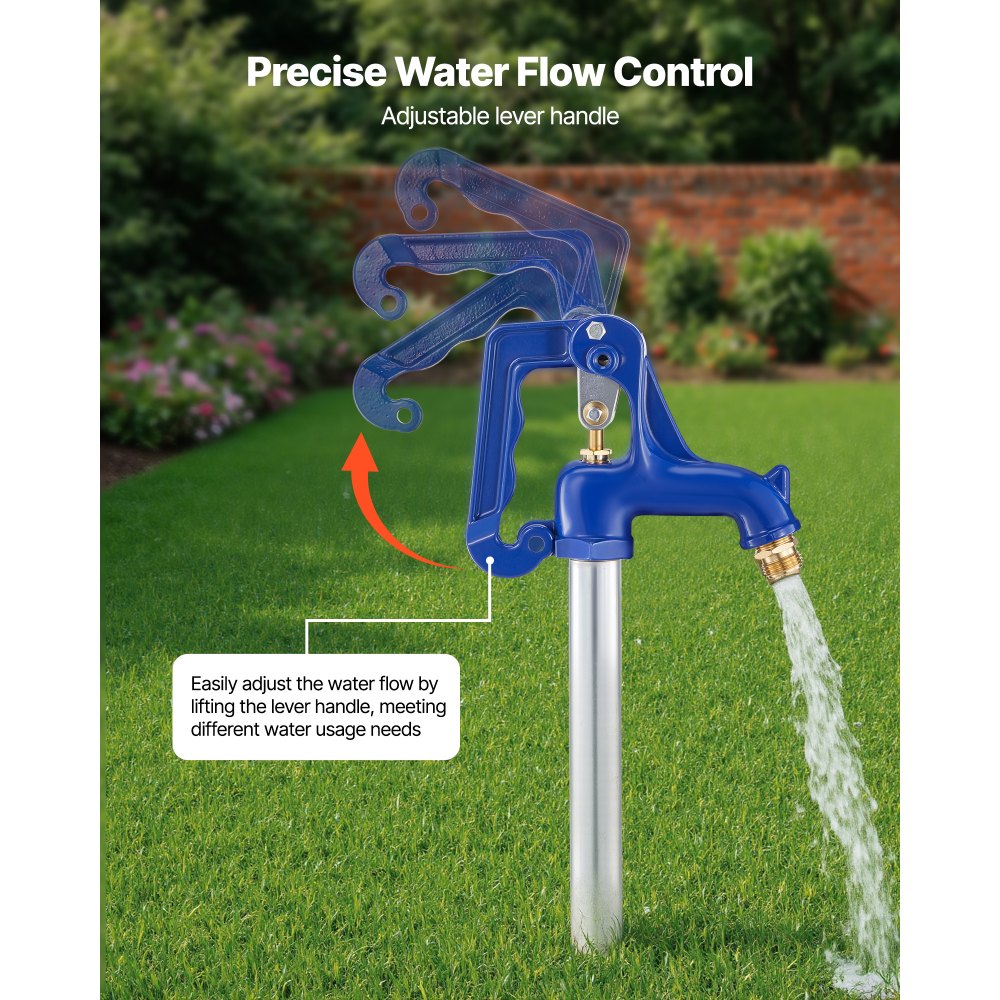 VEVOR Frost Proof Yard Hydrant, 4.2FT Freeze-Proof Outdoor Faucet with 24" Bury Depth, 3/4" NPT Pipe Connection & 3/4" NH Hose Coupling, No Lead Freezeless Hydrant for Yard Garden Farm Irrigation