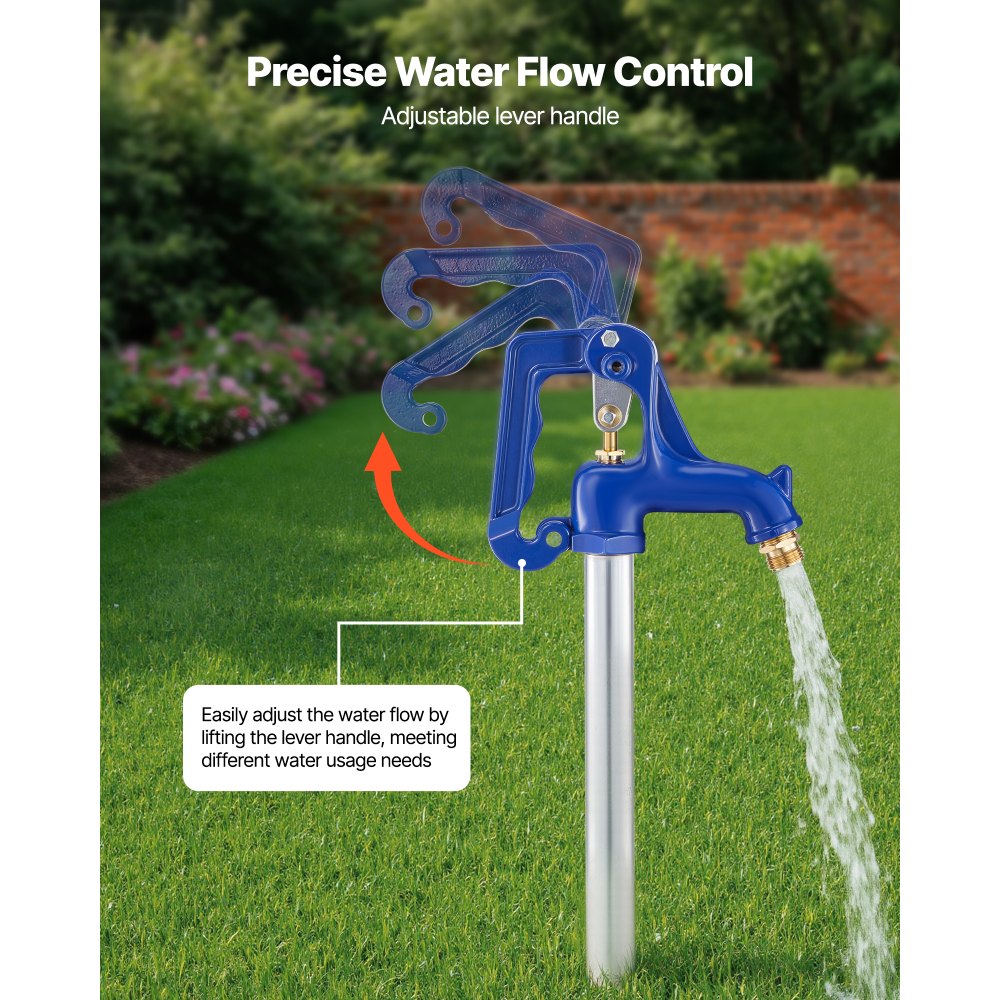 VEVOR Frost Proof Yard Hydrant, 6.22FT Freeze-Proof Outdoor Faucet with 48" Bury Depth, 3/4" NPT Pipe Connection & 3/4" NH Hose Coupling, No Lead Freezeless Hydrant for Yard Garden Farm Irrigation