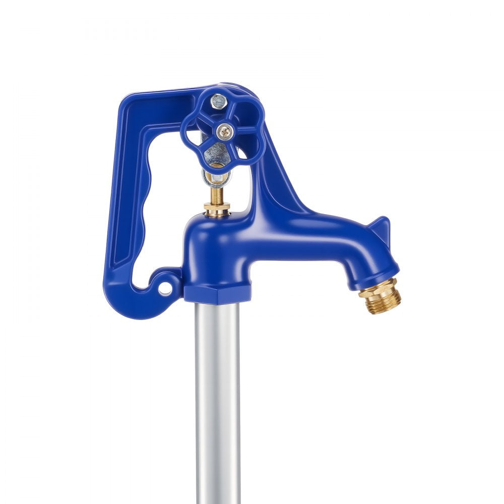 VEVOR Frost Proof Yard Hydrant, 5.24FT Freeze-Proof Outdoor Faucet with 36" Bury Depth, 3/4" NPT Pipe Connection, Lever Handle + Handwheel, No Lead Freezeless Hydrant for Yard Garden Farm Irrigation