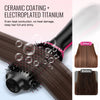 VEVOR Hair Blow Dryer Brush, 4 in 1 Ionic Hair Styler and Volumizer with Electroplated Titanium & 2.56" Ceramic Coating Oval Barrel, Dual Voltage 110V/240V Hot Air Styling Brush for Salon Home Travel
