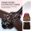 VEVOR Hair Blow Dryer Brush, 4 in 1 Ionic Hair Styler and Volumizer with Electroplated Titanium & 2.95" Ceramic Coating Oval Barrel, Dual Voltage 110V/240V Hot Air Styling Brush for Salon Home Travel