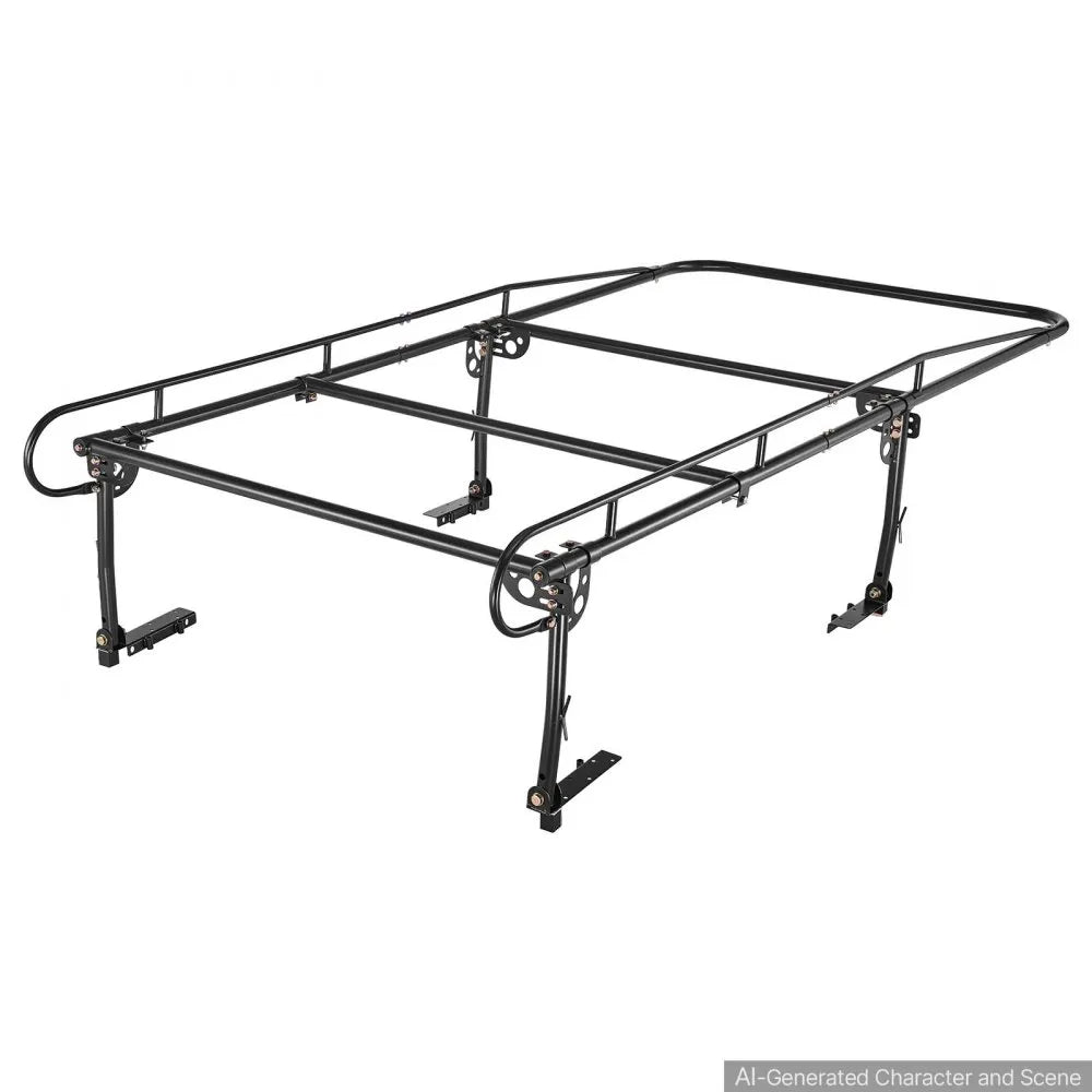 VEVOR Truck Ladder Rack 1500LBS Capacity Universal Over-Cab Trucks Bed Rack, 51.2"-75" Adjustable for Kayak Surfboard Lumber, Non-Drilling Installation, Heavy Duty Steel Support for Long Heavy Cargo
