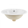 VEVOR Semi Recessed Bathroom Sink, 19.09 x 16.73 Inch Oval White Ceramic Vessel Sink with Overflow Hole and 3 Faucet Holes, Drop in Modern Lavatory Vanity Bath Wash Bowl Basin, Ideal for Small Spaces
