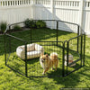 VEVOR Dog Playpen 24 Inch 8 Panels Foldable Metal Exercise Pen Pet Fence, Indoor/Outdoor Heavy Duty Puppy Crate Kennel with Door for Dogs, Cats or Small Animals, Portable for RV Camping, Yard, Black