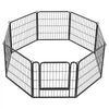 VEVOR Dog Playpen 24 Inch 8 Panels Foldable Metal Exercise Pen Pet Fence, Indoor/Outdoor Heavy Duty Puppy Crate Kennel with Door for Dogs, Cats or Small Animals, Portable for RV Camping, Yard, Black