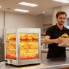 VEVOR 3-Tier Commercial Food Warmer Display, 800W Food Display Warmer with LED Light, Adjustable Shelf and Stainless Steel Frame, 86℉~185℉ Air Heating, 34L for Hamburger, Pizza, Bread, Fried Chicken