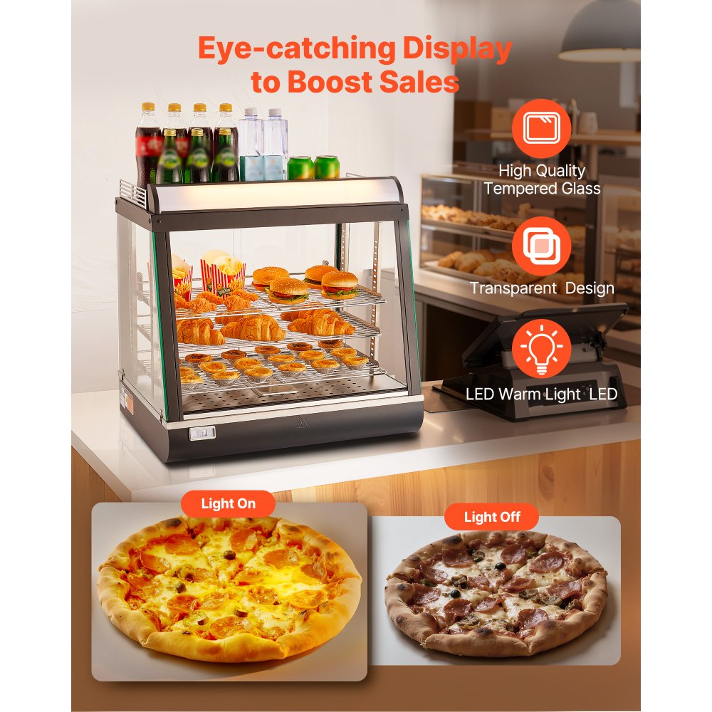 VEVOR tempered glass display and LED warm light showcase