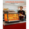 VEVOR 3-Tier Commercial Food Warmer Display, 1400W Food Display Warmer with LED Light, Top Storage and Adjustable Shelves, 86℉~185℉ Steam Heating, 137Qt/130L for Hamburger, Pizza, Bread, Fried Chicken