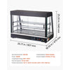VEVOR 3-Tier Commercial Food Warmer Display, 1400W Food Display Warmer with LED Light, Top Storage and Adjustable Shelves, 86℉~185℉ Steam Heating, 137Qt/130L for Hamburger, Pizza, Bread, Fried Chicken