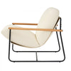 VEVOR Accent Chair, Metal Framed Chair with Wooden Armrests, Modern Cozy Upholstered Armchair, with Soft Foam Cushioning, Detachable Cushion, for Living Room, Bedroom, Reading Room, Office, Beige