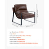 VEVOR Accent Chair, Modern PU Leather Armchair, Cozy Upholstered Chair, with Soft Foam Cushioning, Sturdy Metal Frame, and Detachable Cushion, for Living Room, Bedroom, Reading Room, Office, Brown