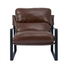 VEVOR Accent Chair, Modern PU Leather Armchair, Cozy Upholstered Chair, with Soft Foam Cushioning, Sturdy Metal Frame, and Detachable Cushion, for Living Room, Bedroom, Reading Room, Office, Brown