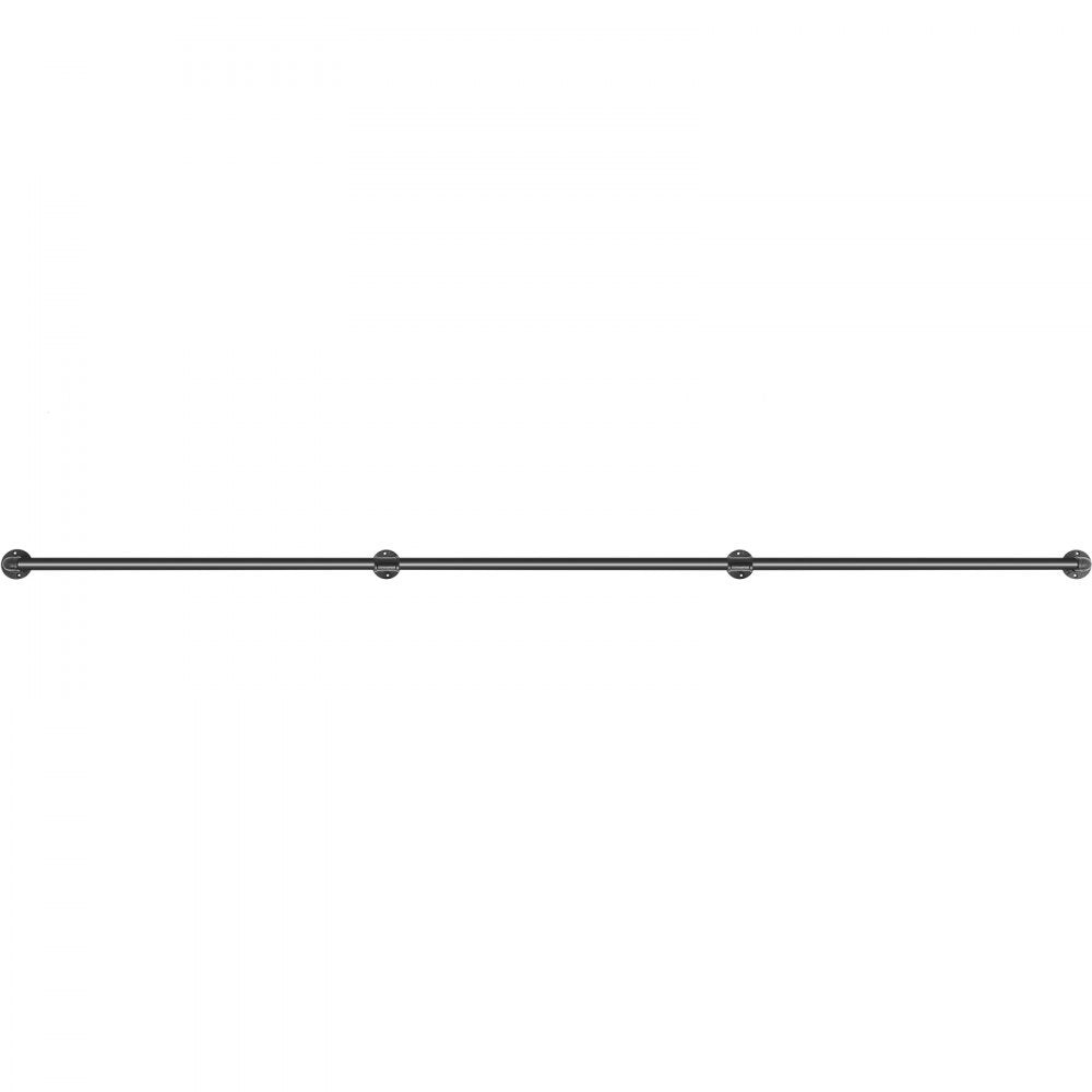 VEVOR Pipe Stair Handrail, 10FT Staircase Handrail, 440LBS Load Capacity Carbon Steel Pipe Handrail, Industrial Pipe Handrail with Wall Mount Support, Round Corner Wall Handrailing for Indoor, Outdoor