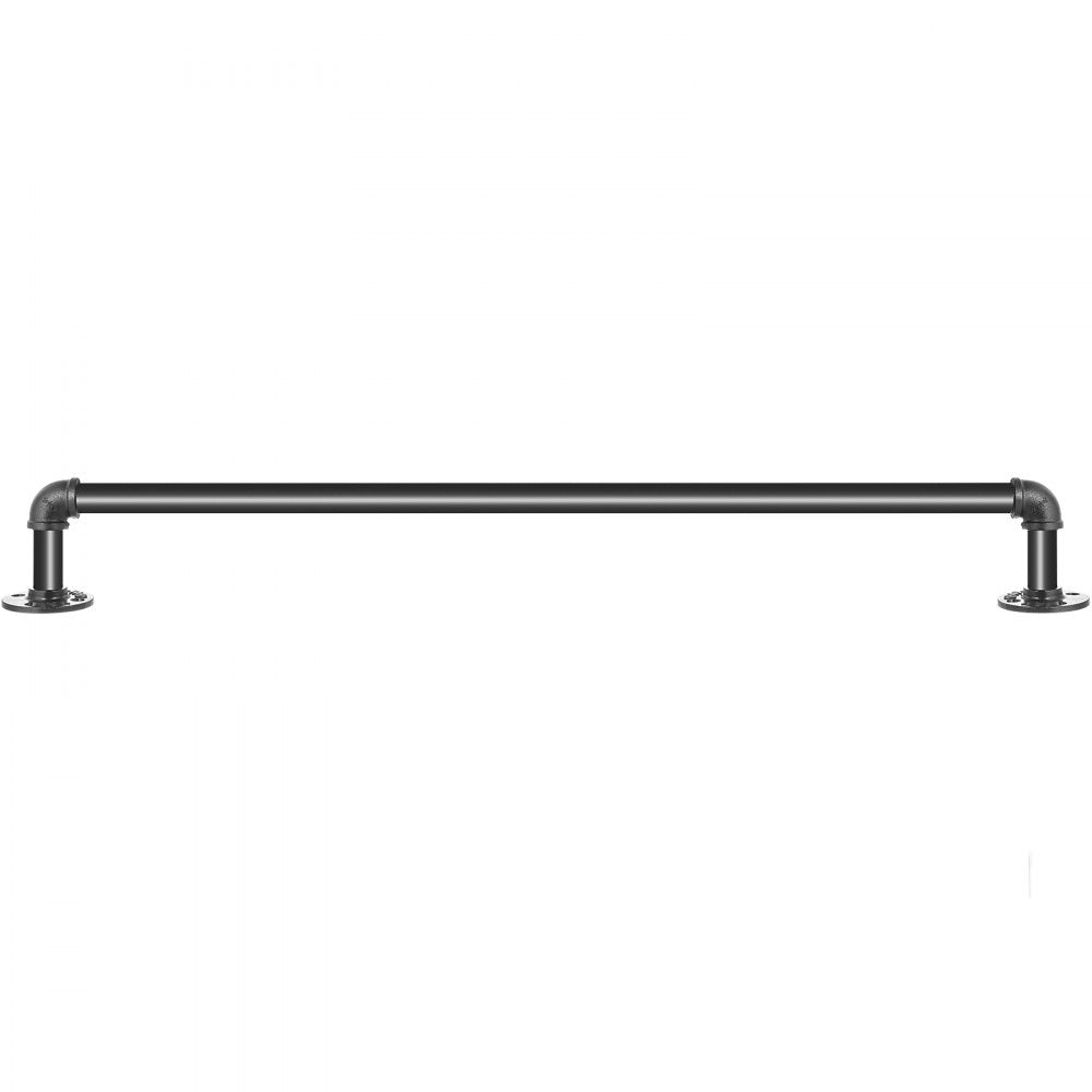 VEVOR Pipe Stair Handrail, 2FT Staircase Handrail, 440LBS Load Capacity Carbon Steel Pipe Handrail, Industrial Pipe Handrail with Wall Mount Support, Round Corner Wall Handrailings for Indoor, Outdoor