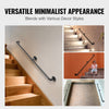VEVOR Pipe Stair Handrail, 4FT Staircase Handrail, 440LBS Load Capacity Carbon Steel Pipe Handrail, Industrial Pipe Handrail with Wall Mount Support, Round Corner Wall Handrailings for Indoor, Outdoor