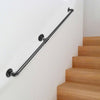 VEVOR Pipe Stair Handrail, 5FT Staircase Handrail, 440LBS Load Capacity Carbon Steel Pipe Handrail, Industrial Pipe Handrail with Wall Mount Support, Round Corner Wall Handrailings for Indoor, Outdoor