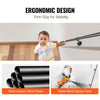 VEVOR Pipe Stair Handrail, 8FT Staircase Handrail, 440LBS Load Capacity Carbon Steel Pipe Handrail, Industrial Pipe Handrail with Wall Mount Support, Round Corner Wall Handrailings for Indoor, Outdoor