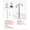 VEVOR Handrails for Outdoor Steps, 1-2 Step Single-Post Stair Hand Rail Kit, Gray Stair Rails for Seniors, Concrete Steps & Porch & Deck, Heavy-Duty Galvanized Steel Railings w/ Installation Hardware