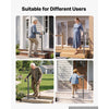 VEVOR Handrails for Outdoor Steps, 1-2 Step Single-Post Stair Hand Rail Kit, Gray Stair Rails for Seniors, Concrete Steps & Porch & Deck, Heavy-Duty Galvanized Steel Railings w/ Installation Hardware