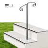 VEVOR Handrails for Outdoor Steps, 1-2 Step Single-Post Stair Hand Rail Kit, Gray Stair Rails for Seniors, Concrete Steps & Porch & Deck, Heavy-Duty Galvanized Steel Railings w/ Installation Hardware