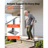 VEVOR Handrails for Outdoor Steps, 1-2 Step Single-Post Stair Hand Rail Kit, Gray Stair Rails for Seniors, Concrete Steps & Porch & Deck, Heavy-Duty Galvanized Steel Railings w/ Base & Installation Kit