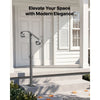 VEVOR Handrails for Outdoor Steps, 1-2 Step Single-Post Stair Hand Rail Kit, Gray Stair Rails for Seniors, Concrete Steps & Porch & Deck, Heavy-Duty Galvanized Steel Railings w/ Base & Installation Kit