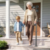 VEVOR Handrails for Outdoor Steps, 1-2 Step Single-Post Stair Hand Rail Kit, Gray Stair Rails for Seniors, Concrete Steps & Porch & Deck, Heavy-Duty Galvanized Steel Railings w/ Base & Installation Kit