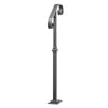 VEVOR Handrails for Outdoor Steps, 1-2 Step Single-Post Stair Hand Rail Kit, Gray Stair Rails for Seniors, Concrete Steps & Porch & Deck, Heavy-Duty Galvanized Steel Railings w/ Base & Installation Kit
