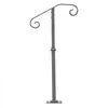 VEVOR Handrails for Outdoor Steps, 1-2 Step Single-Post Stair Hand Rail Kit, Gray Stair Rails for Seniors, Concrete Steps & Porch & Deck, Heavy-Duty Galvanized Steel Railings w/ Base & Installation Kit