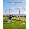 VEVOR Soccer Goal 12 x 6 FT Soccer Net for Backyard Collapsible Base Red, Portable & Quick Setup Set, with Metal Base, Carry Bag, Ground Stakes, for Youth & Adults Outdoor Backyard Practice Training
