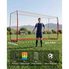 VEVOR Soccer Goal 12 x 6 FT Soccer Net for Backyard Collapsible Base Red, Portable & Quick Setup Set, with Metal Base, Carry Bag, Ground Stakes, for Youth & Adults Outdoor Backyard Practice Training