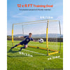 VEVOR Soccer Goal 12 x 6 FT Soccer Net for Backyard Collapsible Base Yellow, Portable & Quick Setup, with Metal Base, Carry Bag, Ground Stakes, for Youth & Adults Outdoor Backyard Practice Training