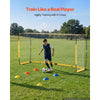 VEVOR Soccer Goal 12 x 6 FT Soccer Net for Backyard Collapsible Base Yellow, Portable & Quick Setup, with Metal Base, Carry Bag, Ground Stakes, for Youth & Adults Outdoor Backyard Practice Training