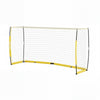 VEVOR Soccer Goal 12 x 6 FT Soccer Net for Backyard Collapsible Base Yellow, Portable & Quick Setup, with Metal Base, Carry Bag, Ground Stakes, for Youth & Adults Outdoor Backyard Practice Training