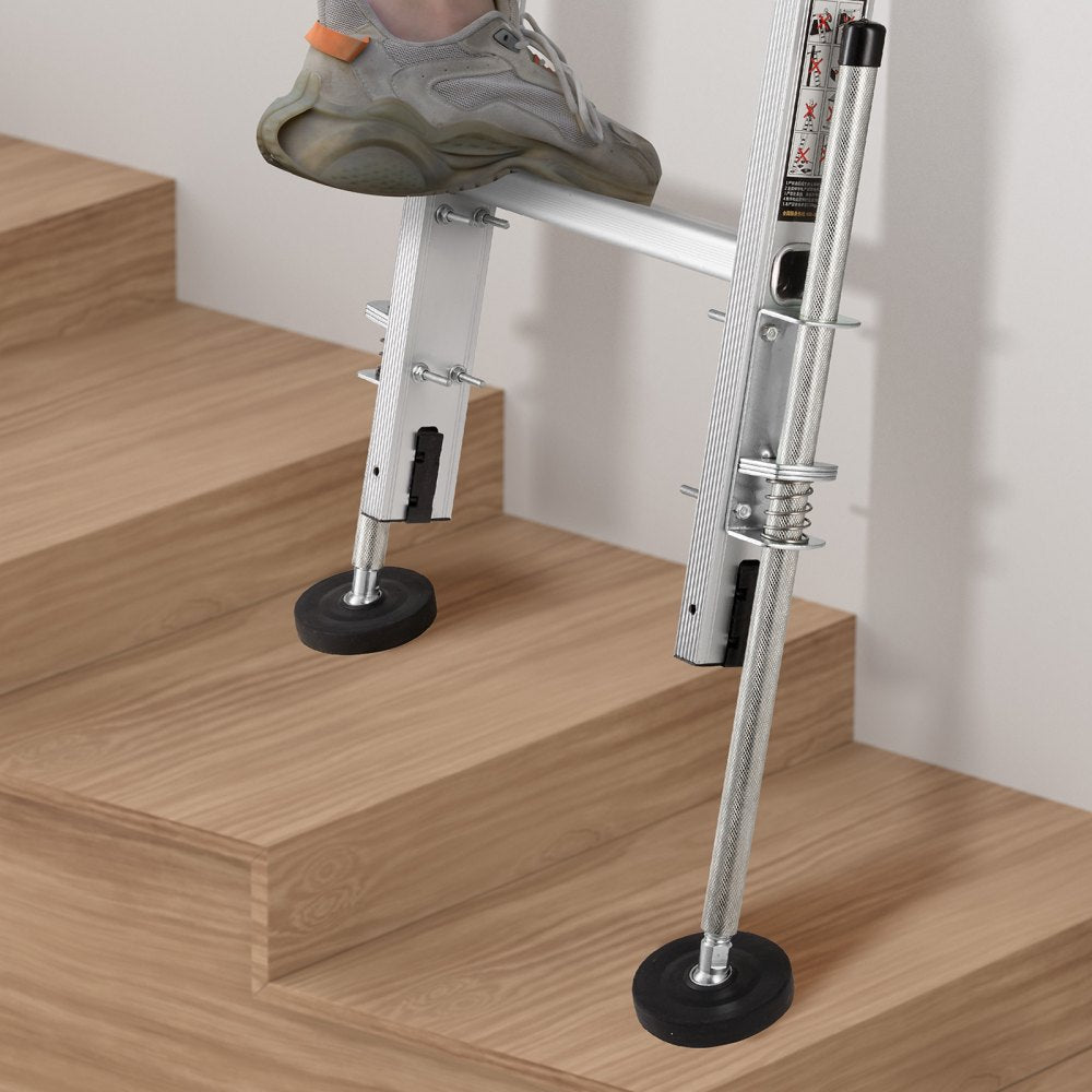 VEVOR Ladder Levler, 23.4 inch Steel 550lbs Load Ladder Leveling Tool, Pitch Hopper, Stair Ladder Stabilizer with Storage, Easy to Use for All Surfaces,Extension Ladder Accessories for Uneven Ground