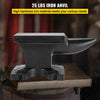 VEVOR Cast Iron Anvil, 25 Lbs(11kg) Single Horn Anvil with 6.8 x 3.5 inch Countertop and Stable Base, High Hardness Rugged Round Horn Anvil Blacksmith, for Bending, Shaping
